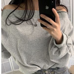 Free People Drop Shoulder Oversized Sz L Knit Sweater